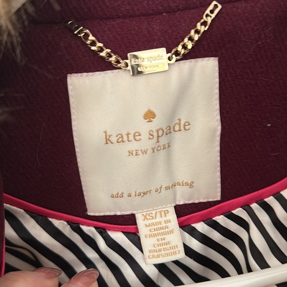 Kate spade burgundy peacoat - Picture 6 of 7
